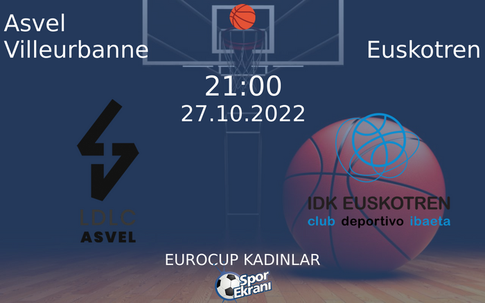 27 Ekim 2022 Asvel Villeurbanne vs Euskotren maçı Hangi Kanalda Saat Kaçta Yayınlanacak?