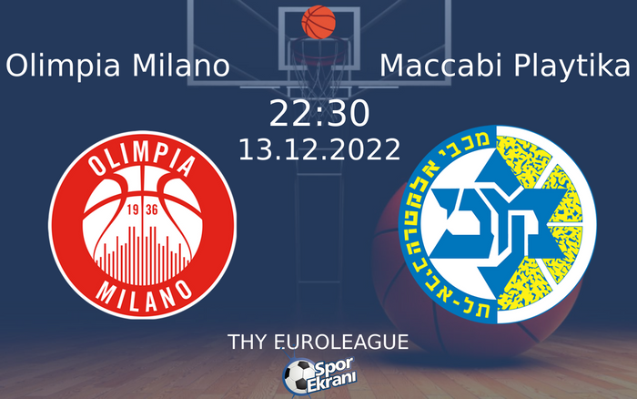13 Aralık 2022 Olimpia Milano vs Maccabi Playtika maçı Hangi Kanalda Saat Kaçta Yayınlanacak? 13 Aralık 2022 Olimpia Milano vs Maccabi Playtika maçı Hangi Kanalda Saat Kaçta Yayınlanacak?