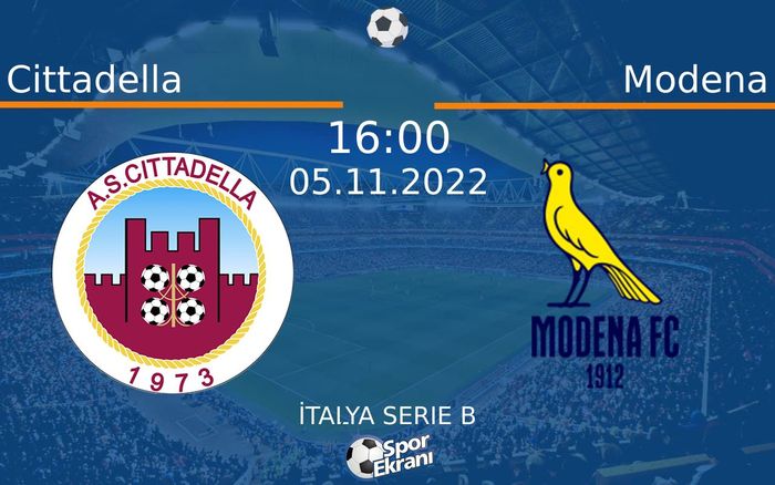 05 Kasım 2022 Cittadella vs Modena maçı Hangi Kanalda Saat Kaçta Yayınlanacak? 05 Kasım 2022 Cittadella vs Modena maçı Hangi Kanalda Saat Kaçta Yayınlanacak?