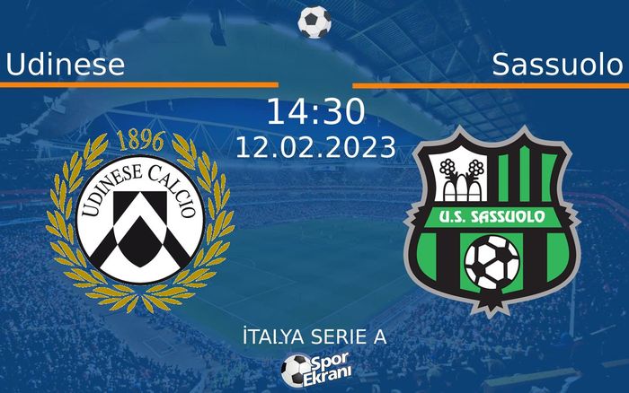 12 Şubat 2023 Udinese vs Sassuolo maçı Hangi Kanalda Saat Kaçta Yayınlanacak? 12 Şubat 2023 Udinese vs Sassuolo maçı Hangi Kanalda Saat Kaçta Yayınlanacak?