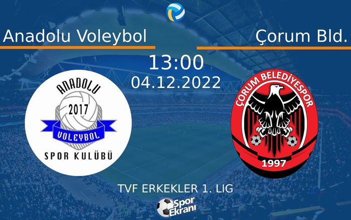 04 Aralık 2022 Anadolu Voleybol vs Çorum Bld. maçı Hangi Kanalda Saat Kaçta Yayınlanacak? 04 Aralık 2022 Anadolu Voleybol vs Çorum Bld. maçı Hangi Kanalda Saat Kaçta Yayınlanacak?