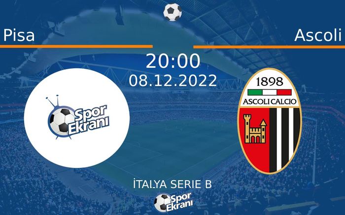 08 Aralık 2022 Pisa vs Ascoli maçı Hangi Kanalda Saat Kaçta Yayınlanacak? 08 Aralık 2022 Pisa vs Ascoli maçı Hangi Kanalda Saat Kaçta Yayınlanacak?