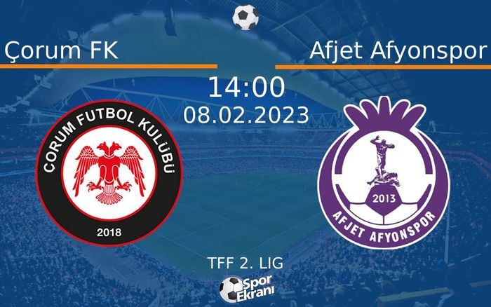 08 Şubat 2023 Çorum FK vs Afjet Afyonspor maçı Hangi Kanalda Saat Kaçta Yayınlanacak? 08 Şubat 2023 Çorum FK vs Afjet Afyonspor maçı Hangi Kanalda Saat Kaçta Yayınlanacak?