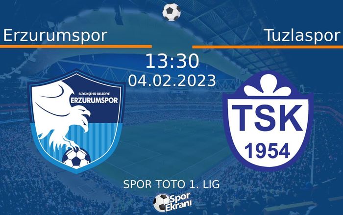 04 Şubat 2023 Erzurumspor vs Tuzlaspor maçı Hangi Kanalda Saat Kaçta Yayınlanacak? 04 Şubat 2023 Erzurumspor vs Tuzlaspor maçı Hangi Kanalda Saat Kaçta Yayınlanacak?