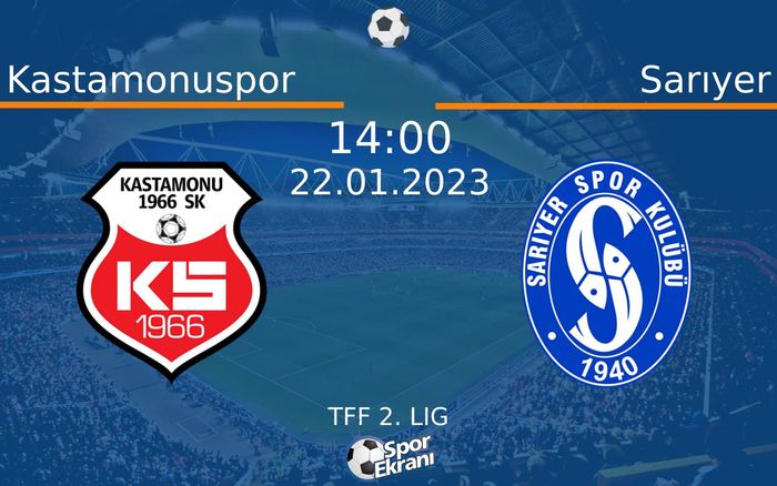 22 Ocak 2023 Kastamonuspor vs Sarıyer maçı Hangi Kanalda Saat Kaçta Yayınlanacak? 22 Ocak 2023 Kastamonuspor vs Sarıyer maçı Hangi Kanalda Saat Kaçta Yayınlanacak?