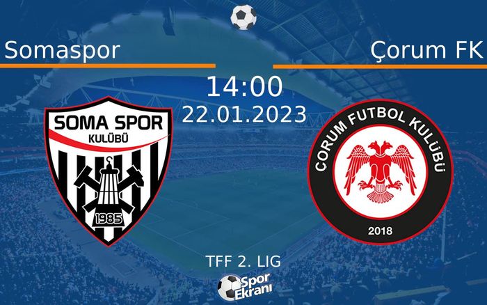 22 Ocak 2023 Somaspor vs Çorum FK maçı Hangi Kanalda Saat Kaçta Yayınlanacak? 22 Ocak 2023 Somaspor vs Çorum FK maçı Hangi Kanalda Saat Kaçta Yayınlanacak?