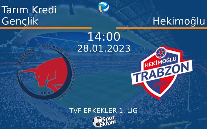 28 Ocak 2023 Tarım Kredi Gençlik vs Hekimoğlu maçı Hangi Kanalda Saat Kaçta Yayınlanacak? 28 Ocak 2023 Tarım Kredi Gençlik vs Hekimoğlu maçı Hangi Kanalda Saat Kaçta Yayınlanacak?