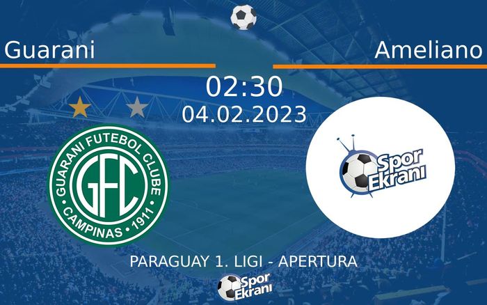04 Şubat 2023 Guarani vs Ameliano maçı Hangi Kanalda Saat Kaçta Yayınlanacak? 04 Şubat 2023 Guarani vs Ameliano maçı Hangi Kanalda Saat Kaçta Yayınlanacak?