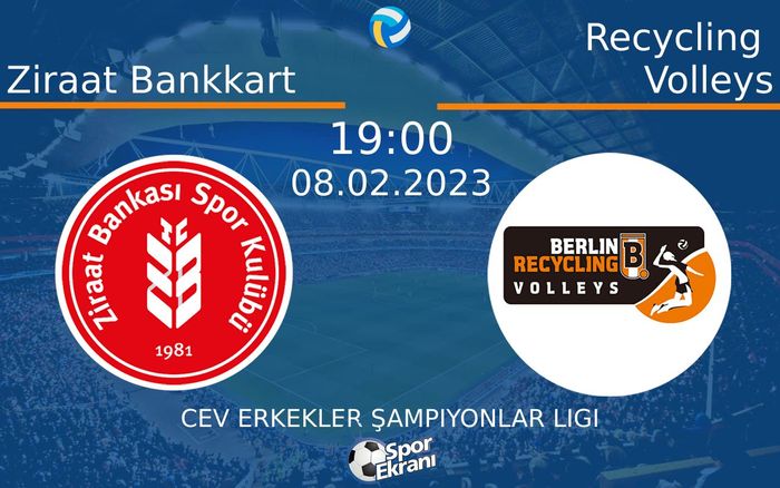 08 Şubat 2023 Ziraat Bankkart vs Recycling Volleys maçı Hangi Kanalda Saat Kaçta Yayınlanacak? 08 Şubat 2023 Ziraat Bankkart vs Recycling Volleys maçı Hangi Kanalda Saat Kaçta Yayınlanacak?