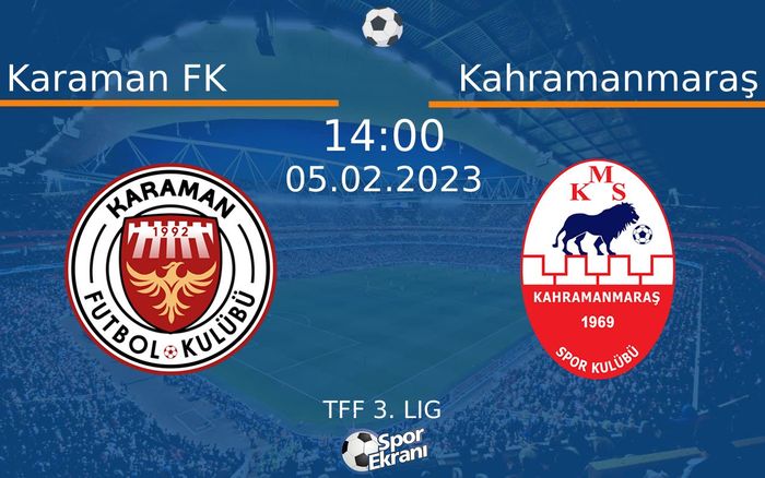 05 Şubat 2023 Karaman FK vs Kahramanmaraş maçı Hangi Kanalda Saat Kaçta Yayınlanacak? 05 Şubat 2023 Karaman FK vs Kahramanmaraş maçı Hangi Kanalda Saat Kaçta Yayınlanacak?