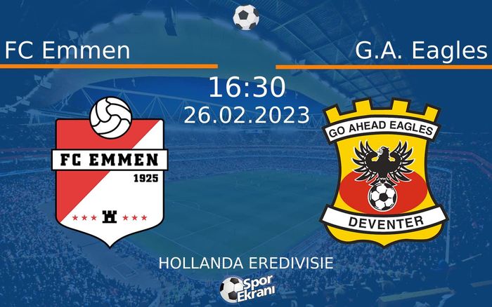 26 Şubat 2023 FC Emmen vs G.A. Eagles maçı Hangi Kanalda Saat Kaçta Yayınlanacak? 26 Şubat 2023 FC Emmen vs G.A. Eagles maçı Hangi Kanalda Saat Kaçta Yayınlanacak?
