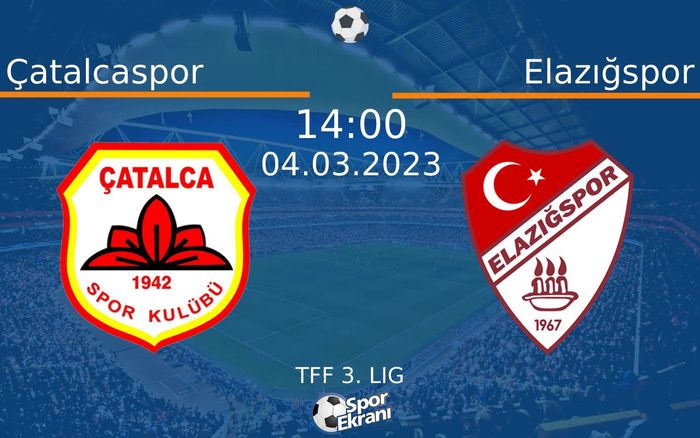 04 Mart 2023 Çatalcaspor vs Elazığspor maçı Hangi Kanalda Saat Kaçta Yayınlanacak? 04 Mart 2023 Çatalcaspor vs Elazığspor maçı Hangi Kanalda Saat Kaçta Yayınlanacak?
