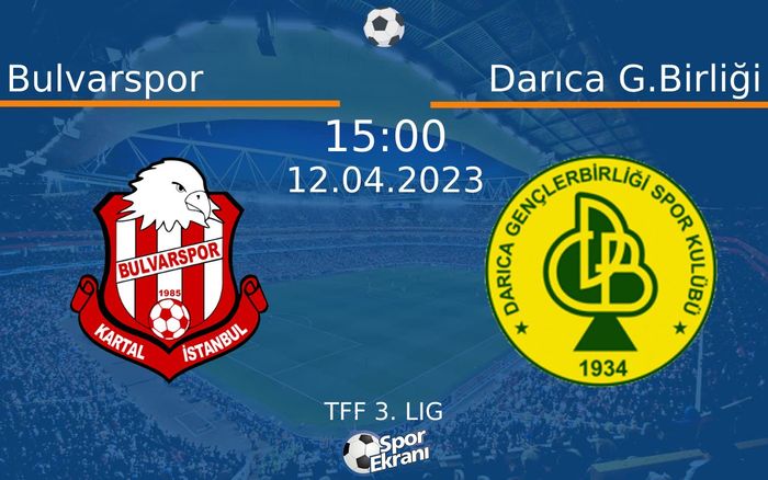 12 Nisan 2023 Bulvarspor vs Darıca G.Birliği maçı Hangi Kanalda Saat Kaçta Yayınlanacak? 12 Nisan 2023 Bulvarspor vs Darıca G.Birliği maçı Hangi Kanalda Saat Kaçta Yayınlanacak?