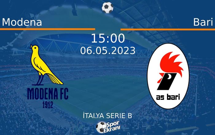 06 Mayıs 2023 Modena vs Bari maçı Hangi Kanalda Saat Kaçta Yayınlanacak? 06 Mayıs 2023 Modena vs Bari maçı Hangi Kanalda Saat Kaçta Yayınlanacak?