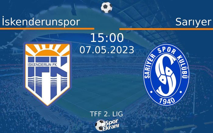 07 Mayıs 2023 İskenderunspor vs Sarıyer maçı Hangi Kanalda Saat Kaçta Yayınlanacak? 07 Mayıs 2023 İskenderunspor vs Sarıyer maçı Hangi Kanalda Saat Kaçta Yayınlanacak?