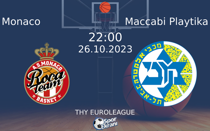 26 Ekim 2023 Monaco vs Maccabi Playtika maçı Hangi Kanalda Saat Kaçta Yayınlanacak? 26 Ekim 2023 Monaco vs Maccabi Playtika maçı Hangi Kanalda Saat Kaçta Yayınlanacak?