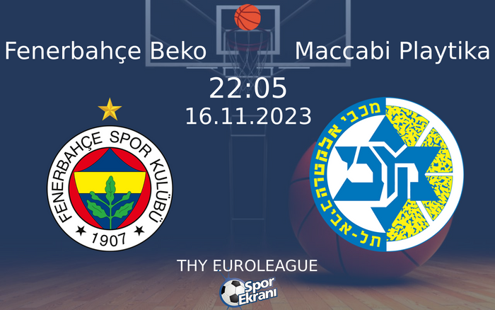 16 Kasım 2023 Fenerbahçe Beko vs Maccabi Playtika maçı Hangi Kanalda Saat Kaçta Yayınlanacak? 16 Kasım 2023 Fenerbahçe Beko vs Maccabi Playtika maçı Hangi Kanalda Saat Kaçta Yayınlanacak?
