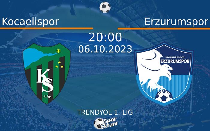 06 Ekim 2023 Kocaelispor vs Erzurumspor maçı Hangi Kanalda Saat Kaçta Yayınlanacak? 06 Ekim 2023 Kocaelispor vs Erzurumspor maçı Hangi Kanalda Saat Kaçta Yayınlanacak?