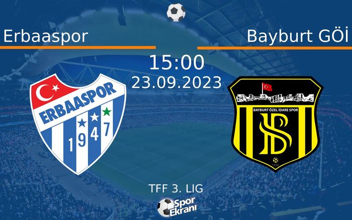 23 Eylül 2023 Erbaaspor vs Bayburt GÖİ maçı Hangi Kanalda Saat Kaçta Yayınlanacak? 23 Eylül 2023 Erbaaspor vs Bayburt GÖİ maçı Hangi Kanalda Saat Kaçta Yayınlanacak?
