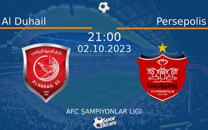 02 Ekim 2023 Al Duhail vs Persepolis maçı Hangi Kanalda Saat Kaçta Yayınlanacak? 02 Ekim 2023 Al Duhail vs Persepolis maçı Hangi Kanalda Saat Kaçta Yayınlanacak?