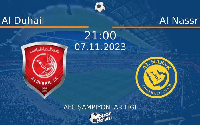 07 Kasım 2023 Al Duhail vs Al Nassr maçı Hangi Kanalda Saat Kaçta Yayınlanacak? 07 Kasım 2023 Al Duhail vs Al Nassr maçı Hangi Kanalda Saat Kaçta Yayınlanacak?