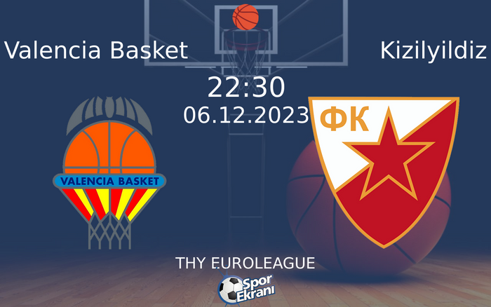 06 Aralık 2023 Valencia Basket vs Kizilyildiz maçı Hangi Kanalda Saat Kaçta Yayınlanacak? 06 Aralık 2023 Valencia Basket vs Kizilyildiz maçı Hangi Kanalda Saat Kaçta Yayınlanacak?