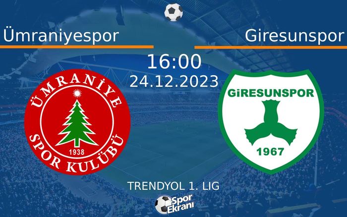 24 Aralık 2023 Ümraniyespor vs Giresunspor maçı Hangi Kanalda Saat Kaçta Yayınlanacak? 24 Aralık 2023 Ümraniyespor vs Giresunspor maçı Hangi Kanalda Saat Kaçta Yayınlanacak?