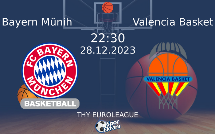 28 Aralık 2023 Bayern Münih vs Valencia Basket maçı Hangi Kanalda Saat Kaçta Yayınlanacak?