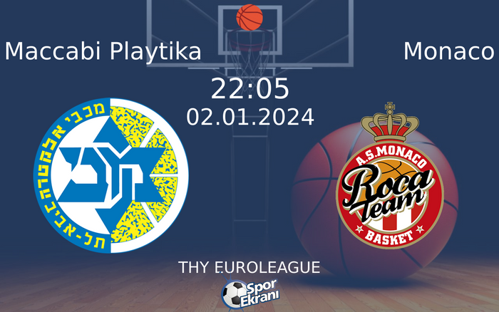 02 Ocak 2024 Maccabi Playtika vs Monaco maçı Hangi Kanalda Saat Kaçta Yayınlanacak? 02 Ocak 2024 Maccabi Playtika vs Monaco maçı Hangi Kanalda Saat Kaçta Yayınlanacak?