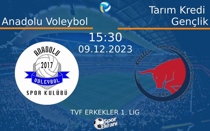 09 Aralık 2023 Anadolu Voleybol vs Tarım Kredi Gençlik maçı Hangi Kanalda Saat Kaçta Yayınlanacak? 09 Aralık 2023 Anadolu Voleybol vs Tarım Kredi Gençlik maçı Hangi Kanalda Saat Kaçta Yayınlanacak?