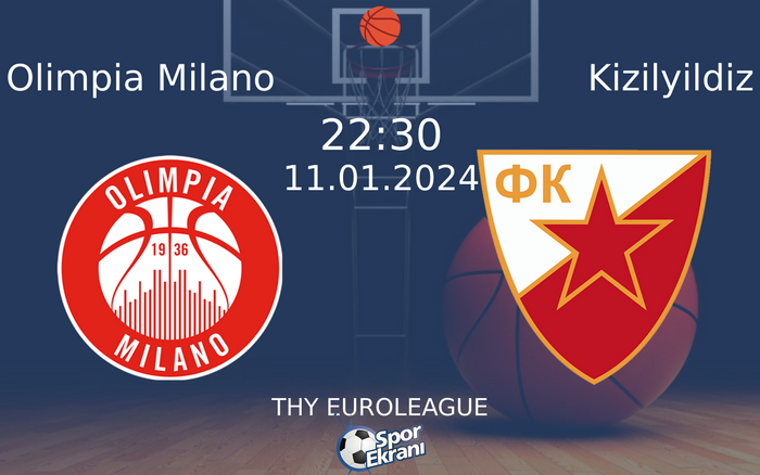 11 Ocak 2024 Olimpia Milano vs Kizilyildiz maçı Hangi Kanalda Saat Kaçta Yayınlanacak? 11 Ocak 2024 Olimpia Milano vs Kizilyildiz maçı Hangi Kanalda Saat Kaçta Yayınlanacak?