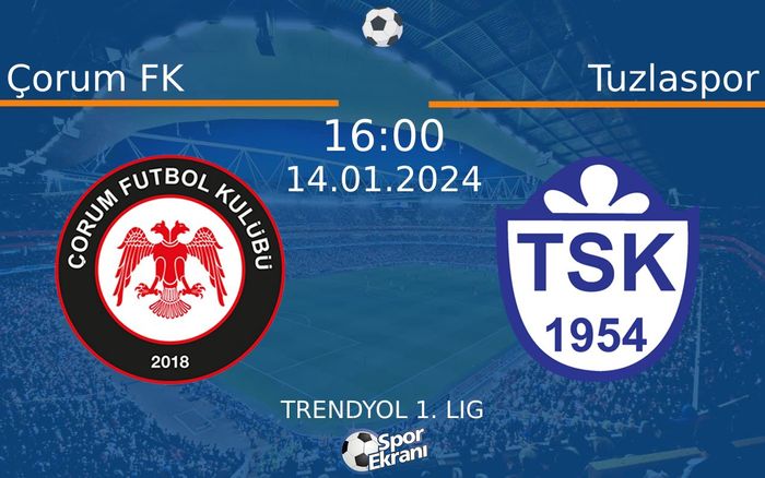 14 Ocak 2024 Çorum FK vs Tuzlaspor maçı Hangi Kanalda Saat Kaçta Yayınlanacak? 14 Ocak 2024 Çorum FK vs Tuzlaspor maçı Hangi Kanalda Saat Kaçta Yayınlanacak?