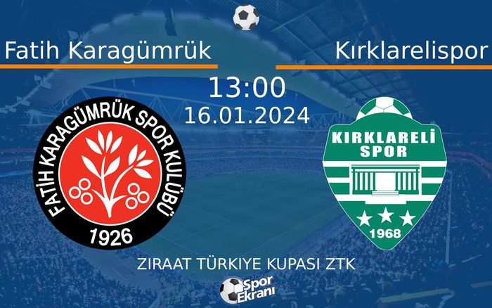 16 Ocak 2024 Fatih Karagümrük vs Kırklarelispor maçı Hangi Kanalda Saat Kaçta Yayınlanacak? 16 Ocak 2024 Fatih Karagümrük vs Kırklarelispor maçı Hangi Kanalda Saat Kaçta Yayınlanacak?