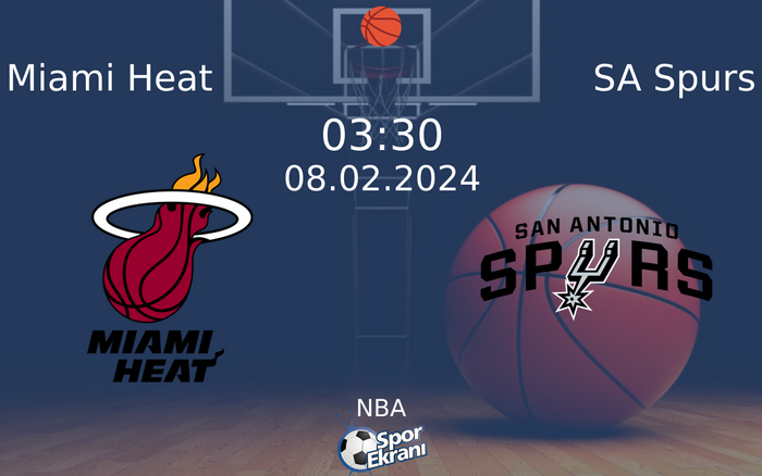 08 Şubat 2024 Miami Heat vs SA Spurs maçı Hangi Kanalda Saat Kaçta Yayınlanacak? 08 Şubat 2024 Miami Heat vs SA Spurs maçı Hangi Kanalda Saat Kaçta Yayınlanacak?