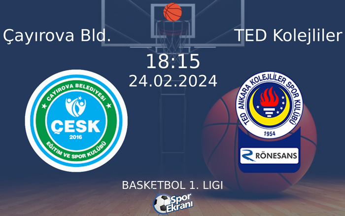 24 Şubat 2024 Çayırova Bld. vs TED Kolejliler maçı Hangi Kanalda Saat Kaçta Yayınlanacak?
