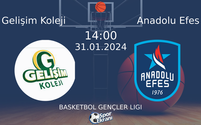 31 Ocak 2024 Gelişim Koleji vs Anadolu Efes maçı Hangi Kanalda Saat Kaçta Yayınlanacak? 31 Ocak 2024 Gelişim Koleji vs Anadolu Efes maçı Hangi Kanalda Saat Kaçta Yayınlanacak?