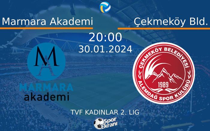 30 Ocak 2024 Marmara Akademi vs Çekmeköy Bld. maçı Hangi Kanalda Saat Kaçta Yayınlanacak? 30 Ocak 2024 Marmara Akademi vs Çekmeköy Bld. maçı Hangi Kanalda Saat Kaçta Yayınlanacak?