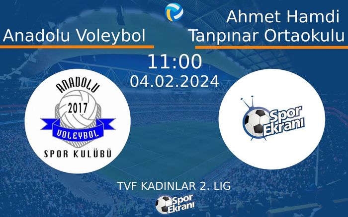 04 Şubat 2024 Anadolu Voleybol vs Ahmet Hamdi Tanpınar Ortaokulu maçı Hangi Kanalda Saat Kaçta Yayınlanacak? 04 Şubat 2024 Anadolu Voleybol vs Ahmet Hamdi Tanpınar Ortaokulu maçı Hangi Kanalda Saat Kaçta Yayınlanacak?