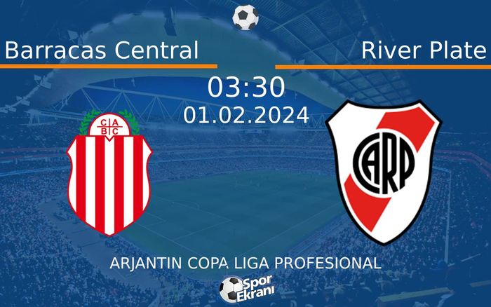 01 Şubat 2024 Barracas Central vs River Plate maçı Hangi Kanalda Saat Kaçta Yayınlanacak? 01 Şubat 2024 Barracas Central vs River Plate maçı Hangi Kanalda Saat Kaçta Yayınlanacak?