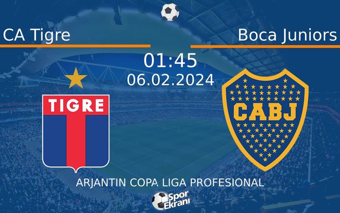 06 Şubat 2024 CA Tigre vs Boca Juniors maçı Hangi Kanalda Saat Kaçta Yayınlanacak? 06 Şubat 2024 CA Tigre vs Boca Juniors maçı Hangi Kanalda Saat Kaçta Yayınlanacak?