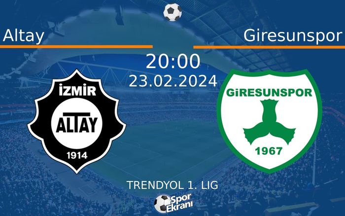 23 Şubat 2024 Altay vs Giresunspor maçı Hangi Kanalda Saat Kaçta Yayınlanacak? 23 Şubat 2024 Altay vs Giresunspor maçı Hangi Kanalda Saat Kaçta Yayınlanacak?
