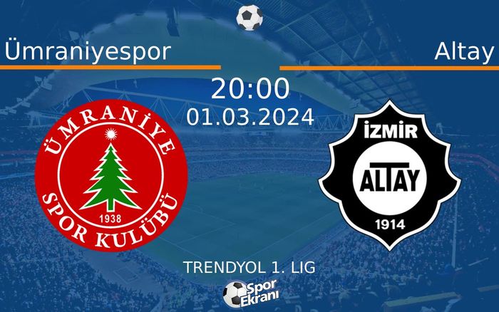 01 Mart 2024 Ümraniyespor vs Altay maçı Hangi Kanalda Saat Kaçta Yayınlanacak? 01 Mart 2024 Ümraniyespor vs Altay maçı Hangi Kanalda Saat Kaçta Yayınlanacak?