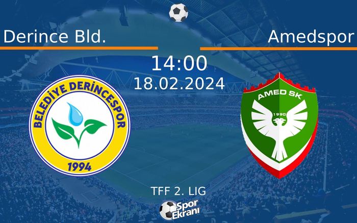 18 Şubat 2024 Derince Bld. vs Amedspor maçı Hangi Kanalda Saat Kaçta Yayınlanacak? 18 Şubat 2024 Derince Bld. vs Amedspor maçı Hangi Kanalda Saat Kaçta Yayınlanacak?