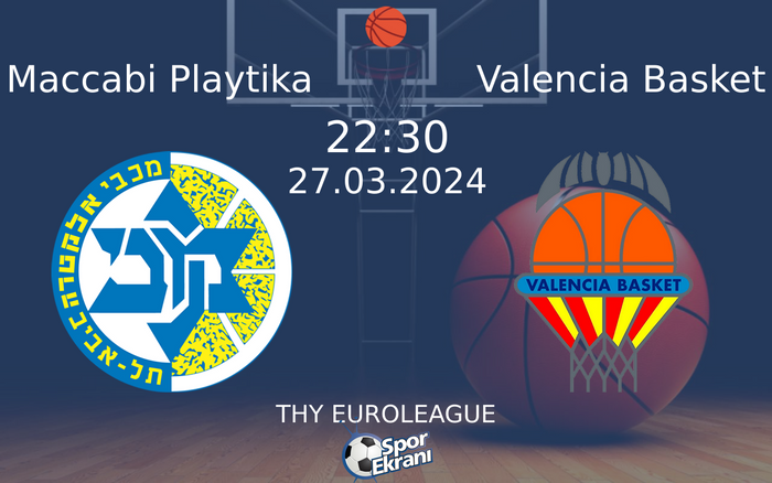 27 Mart 2024 Maccabi Playtika vs Valencia Basket maçı Hangi Kanalda Saat Kaçta Yayınlanacak?