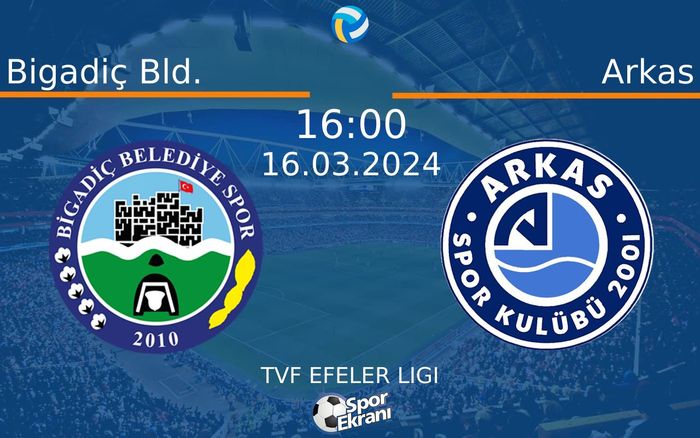 16 Mart 2024 Bigadiç Bld. vs Arkas maçı Hangi Kanalda Saat Kaçta Yayınlanacak? 16 Mart 2024 Bigadiç Bld. vs Arkas maçı Hangi Kanalda Saat Kaçta Yayınlanacak?