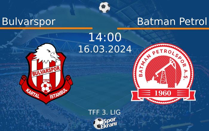 16 Mart 2024 Bulvarspor vs Batman Petrol maçı Hangi Kanalda Saat Kaçta Yayınlanacak? 16 Mart 2024 Bulvarspor vs Batman Petrol maçı Hangi Kanalda Saat Kaçta Yayınlanacak?