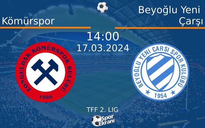 17 Mart 2024 Kömürspor vs Beyoğlu Yeni Çarşı maçı Hangi Kanalda Saat Kaçta Yayınlanacak? 17 Mart 2024 Kömürspor vs Beyoğlu Yeni Çarşı maçı Hangi Kanalda Saat Kaçta Yayınlanacak?