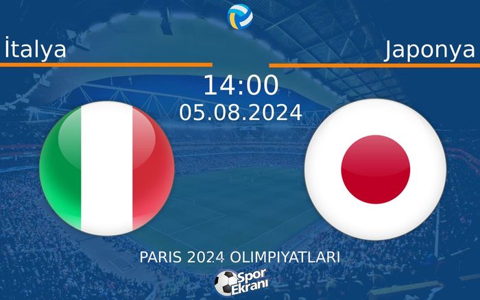 05 Ağustos 2024 İtalya vs Japonya maçı Hangi Kanalda Saat Kaçta Yayınlanacak? 05 Ağustos 2024 İtalya vs Japonya maçı Hangi Kanalda Saat Kaçta Yayınlanacak?