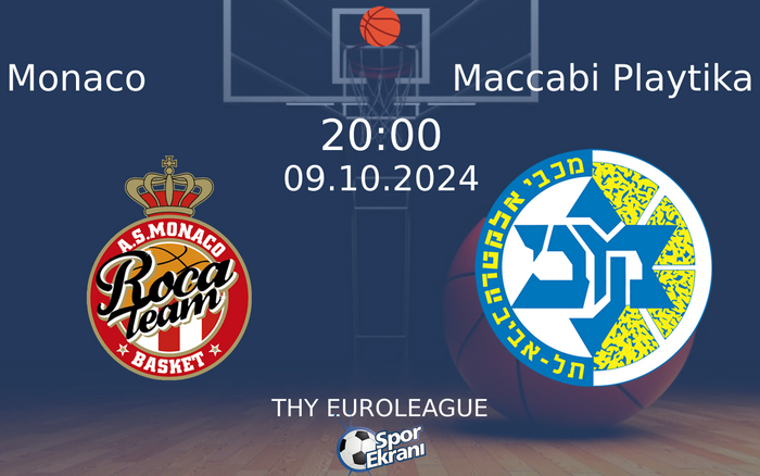 09 Ekim 2024 Monaco vs Maccabi Playtika maçı Hangi Kanalda Saat Kaçta Yayınlanacak? 09 Ekim 2024 Monaco vs Maccabi Playtika maçı Hangi Kanalda Saat Kaçta Yayınlanacak?