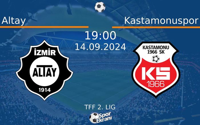 14 Eylül 2024 Altay vs Kastamonuspor maçı Hangi Kanalda Saat Kaçta Yayınlanacak? 14 Eylül 2024 Altay vs Kastamonuspor maçı Hangi Kanalda Saat Kaçta Yayınlanacak?